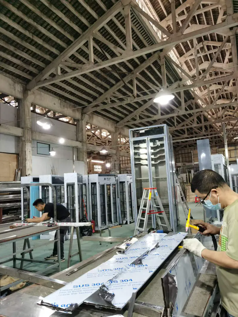 Cabinet assembly with SUS 304 stainless steel panels